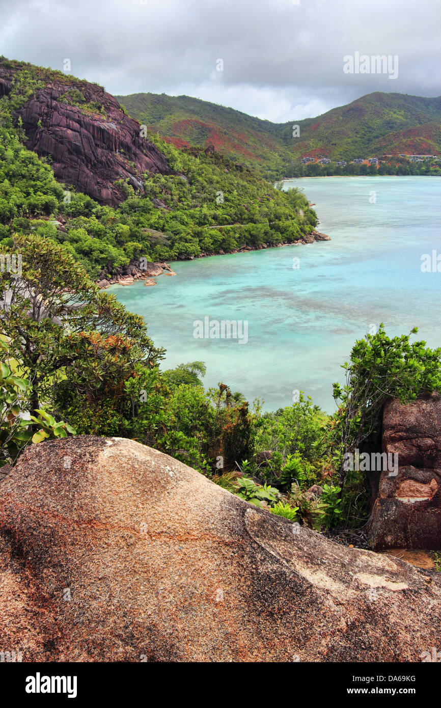 Paysages des Seychelles - Praslin Island Banque D'Images