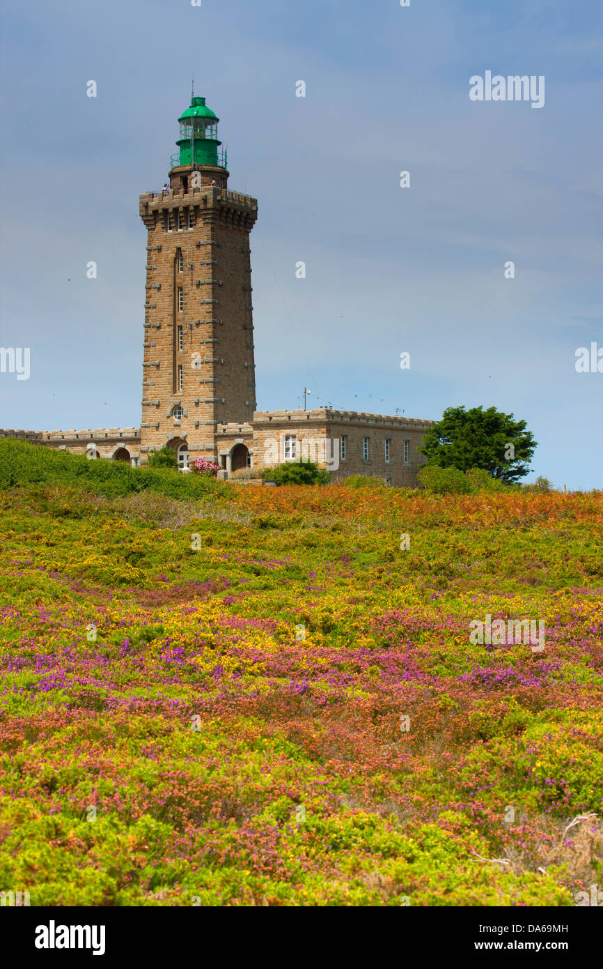 Cap Fréhel, France, Europe, Bretagne, Côtes d'Armor, côte, lighthouse Banque D'Images