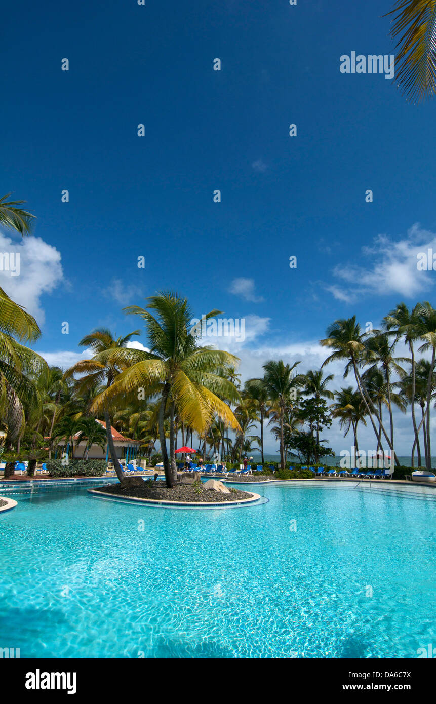 Puerto Rico, Caraïbes, Antilles, Antilles, Palmas de Mar beach club, piscine de l'hôtel, piscines d'hôtel, la piscine, les piscines, l'hôtel, hotel Banque D'Images