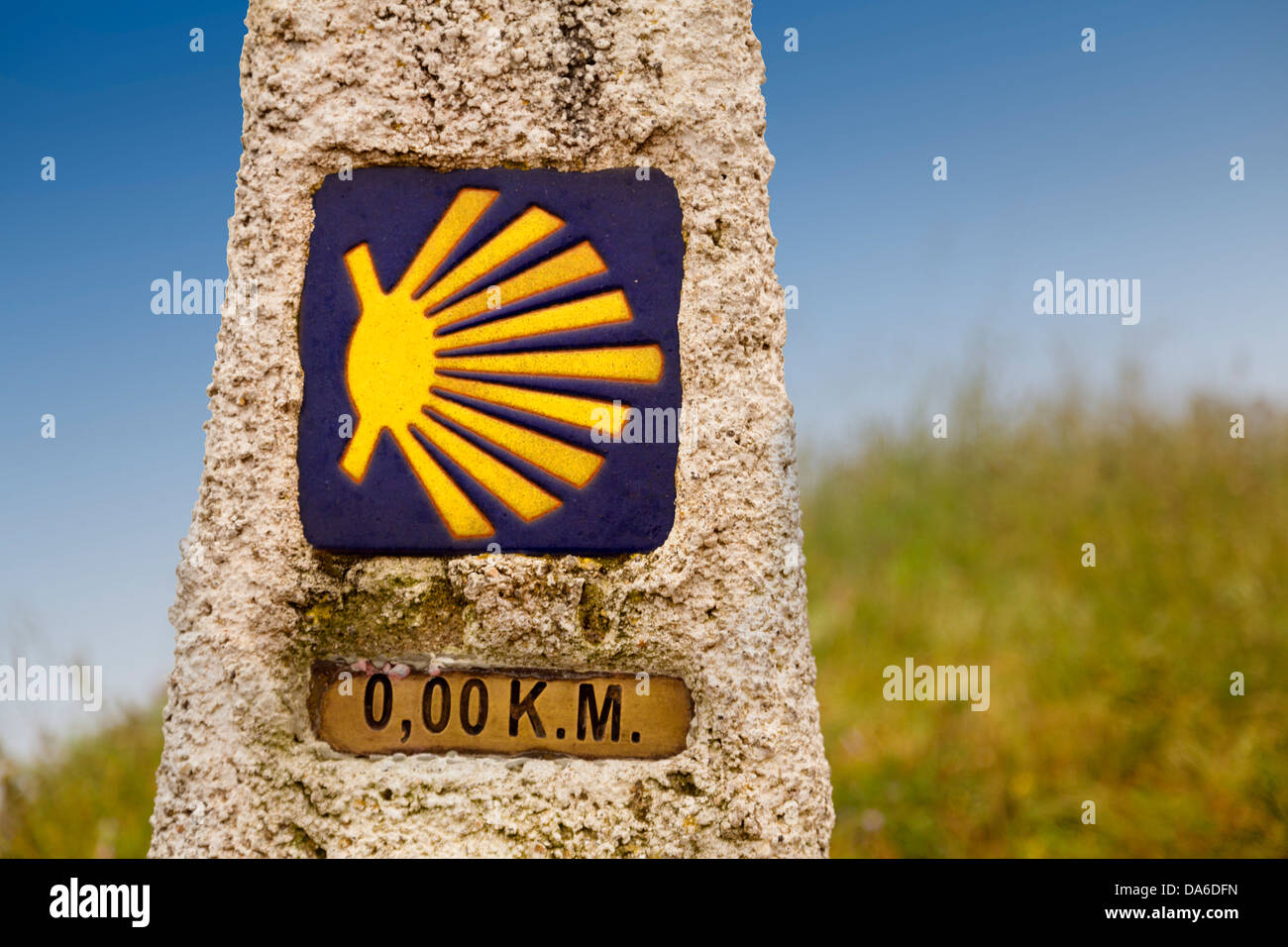 Fin de Camino de Santiago Xacobeo Leuchtturm Fisterra Costa de la muerte La Coruña Galice Espagne Banque D'Images