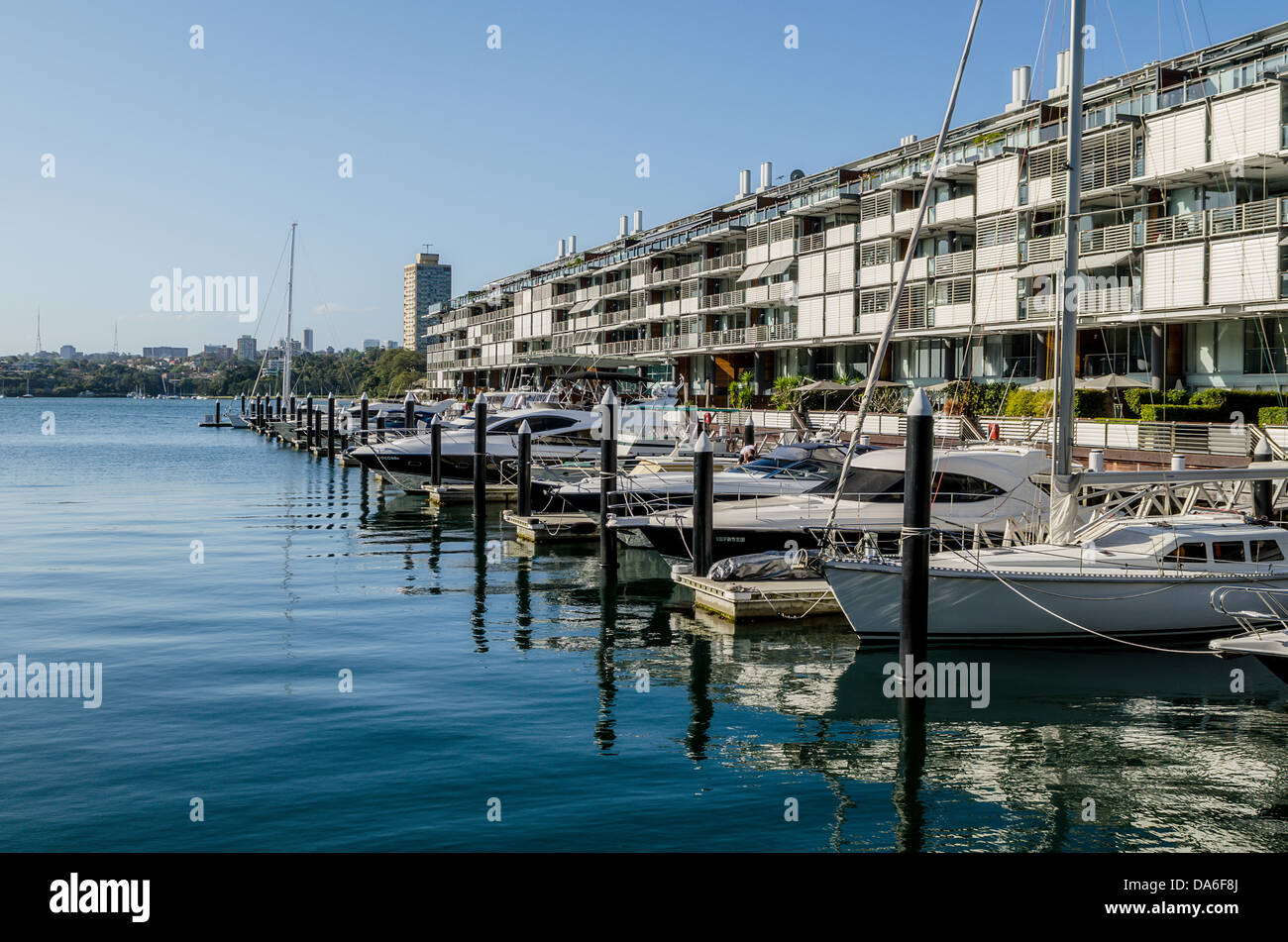 Le quai de théâtres et marina à Walsh Bay, Sydney . Banque D'Images
