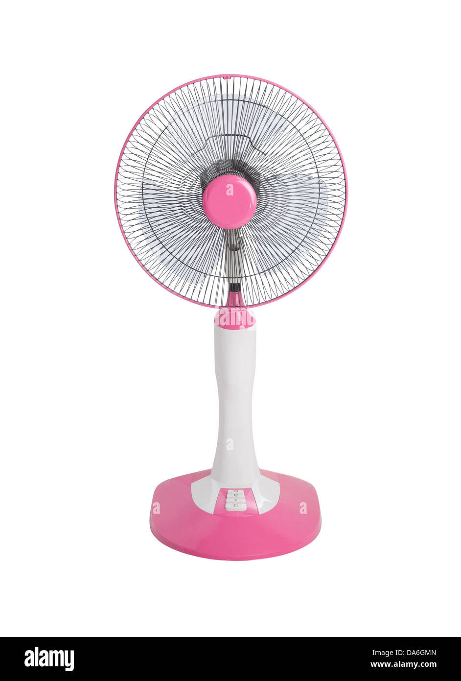 Ventilateur électrique rose pour réduire temps chaud Banque D'Images