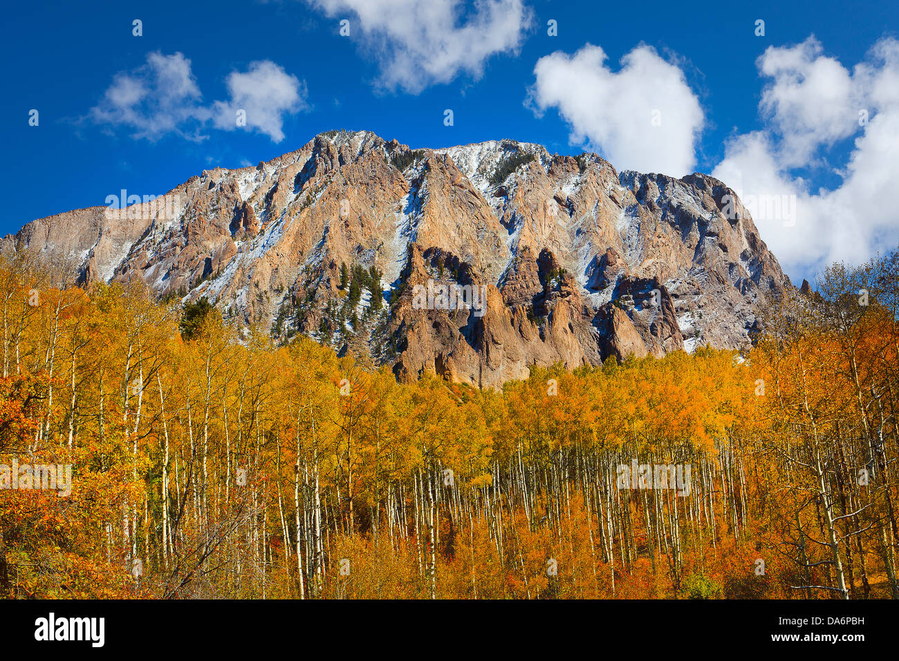 USA, United States, Amérique, Colorado, Automne, Automne, arbres, la couleur de l'automne, rock, montagne, Aspen Banque D'Images