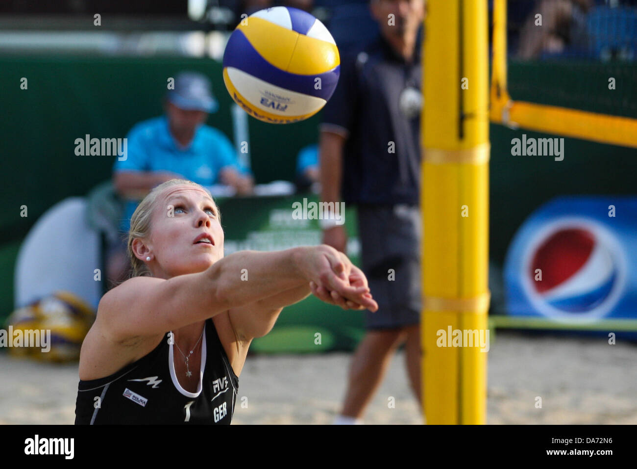 Stare Jablonki, Pologne. 5 juillet, 2013. Championnats du Monde de Volley-ball de plage, Karla Borger (GER), fot. Tomasz Jastrzebowski / Foto Olimpik/CalSport/Alamy Live News Banque D'Images