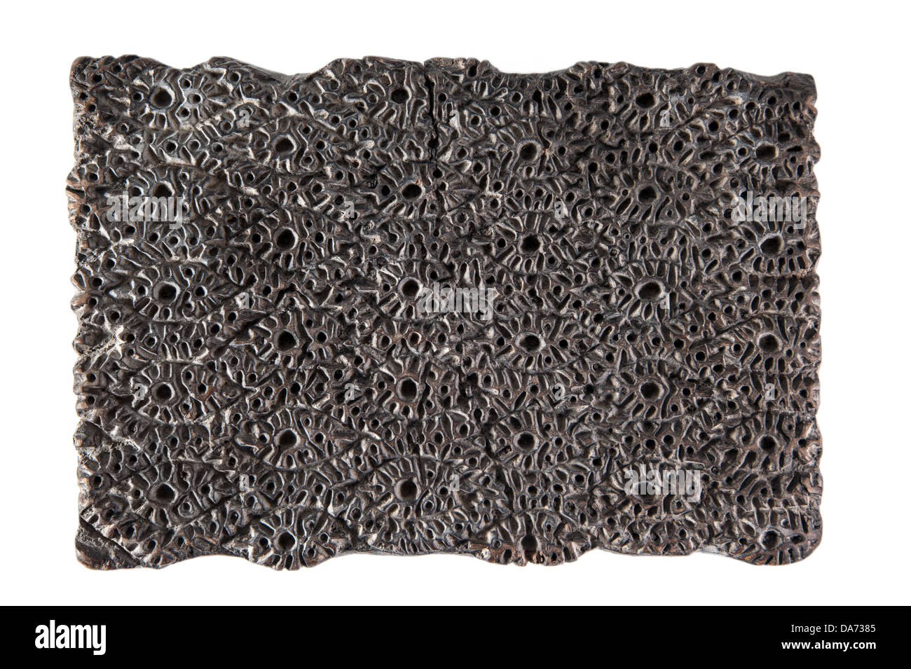 Appareil en bois ancienne pour le tissu et l'impression de timbres Banque D'Images