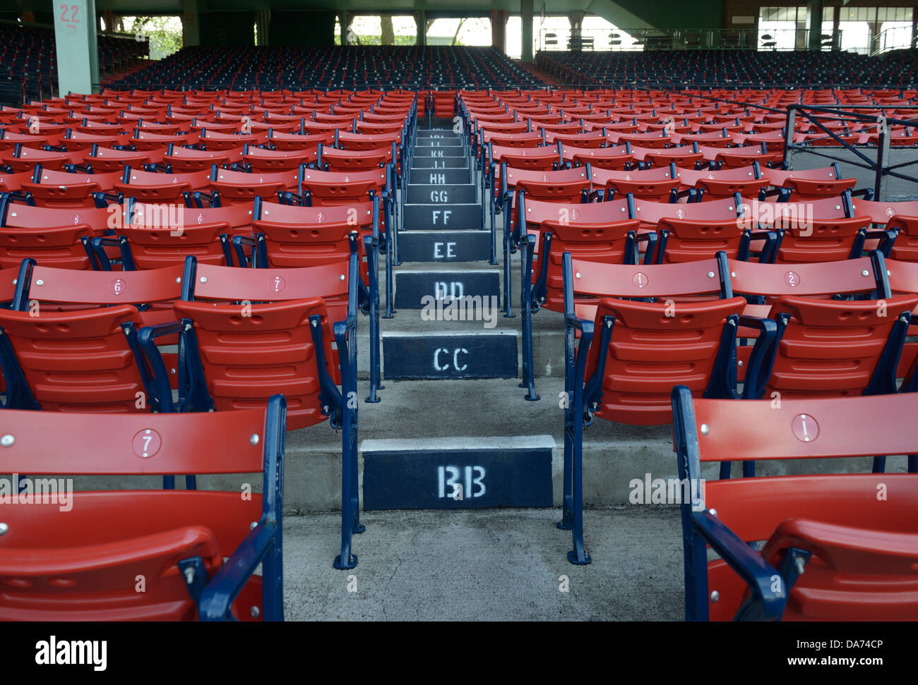 Fenway Park, Boston Massachusetts, home domaine de la Red Sox de Boston, des sièges vides Banque D'Images