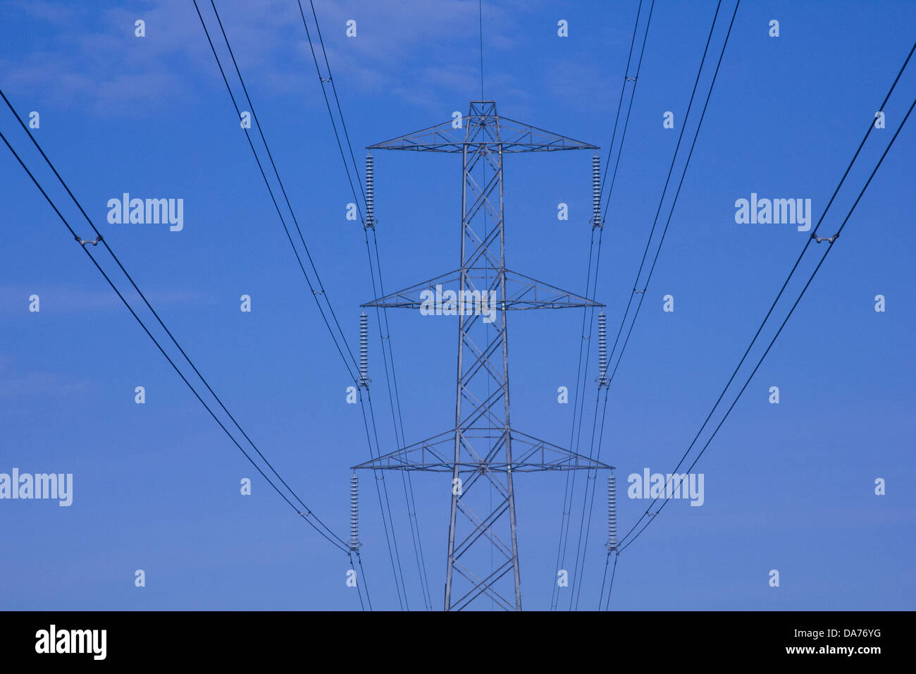 Pylônes au festival de Glastonbury, Somerset, Angleterre, Royaume-Uni. Banque D'Images