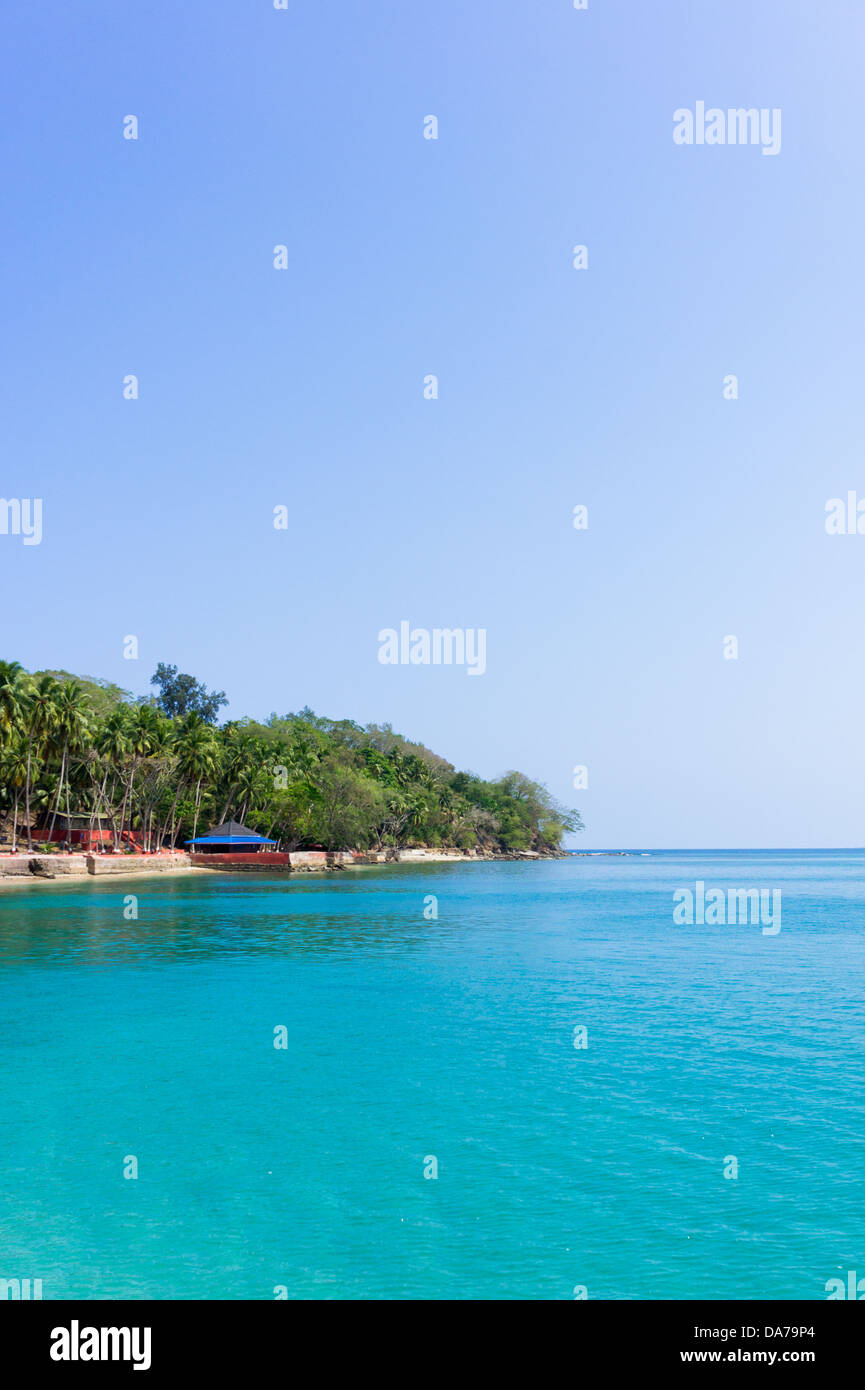 Seascape de l'île de Ross, Port Blair, Andaman et Nicobar, Inde Banque D'Images