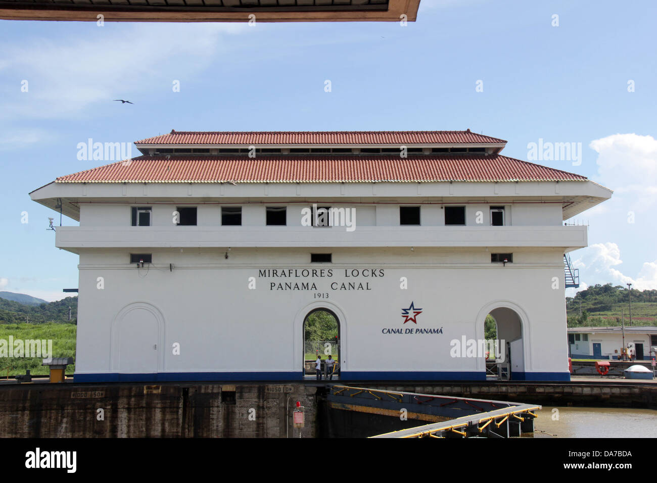 Bâtiment principal de Miraflores. Canal de Panama, Panama. Banque D'Images