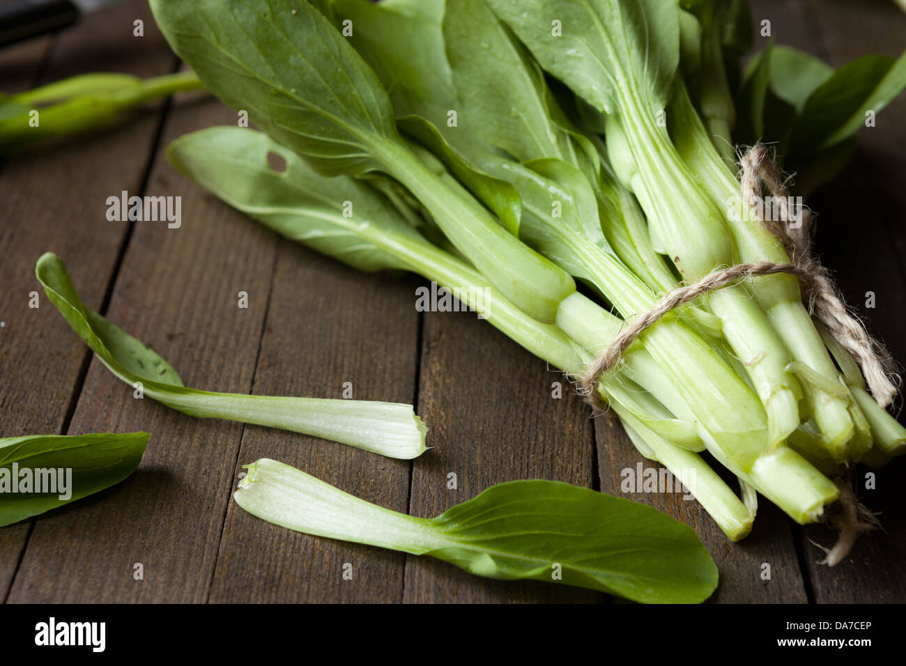 Assortiment de légumes verts à salade, food close up Banque D'Images