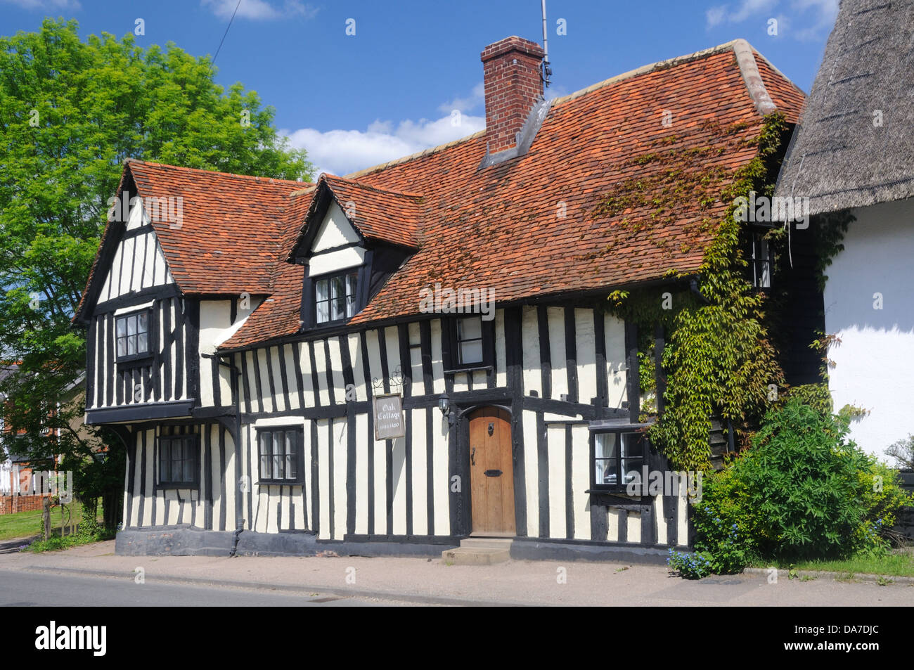 Oak Cottage, une maison médiévale tardive de c.1480 dans la région de Hare Street, Hertfordshire, Angleterre Banque D'Images