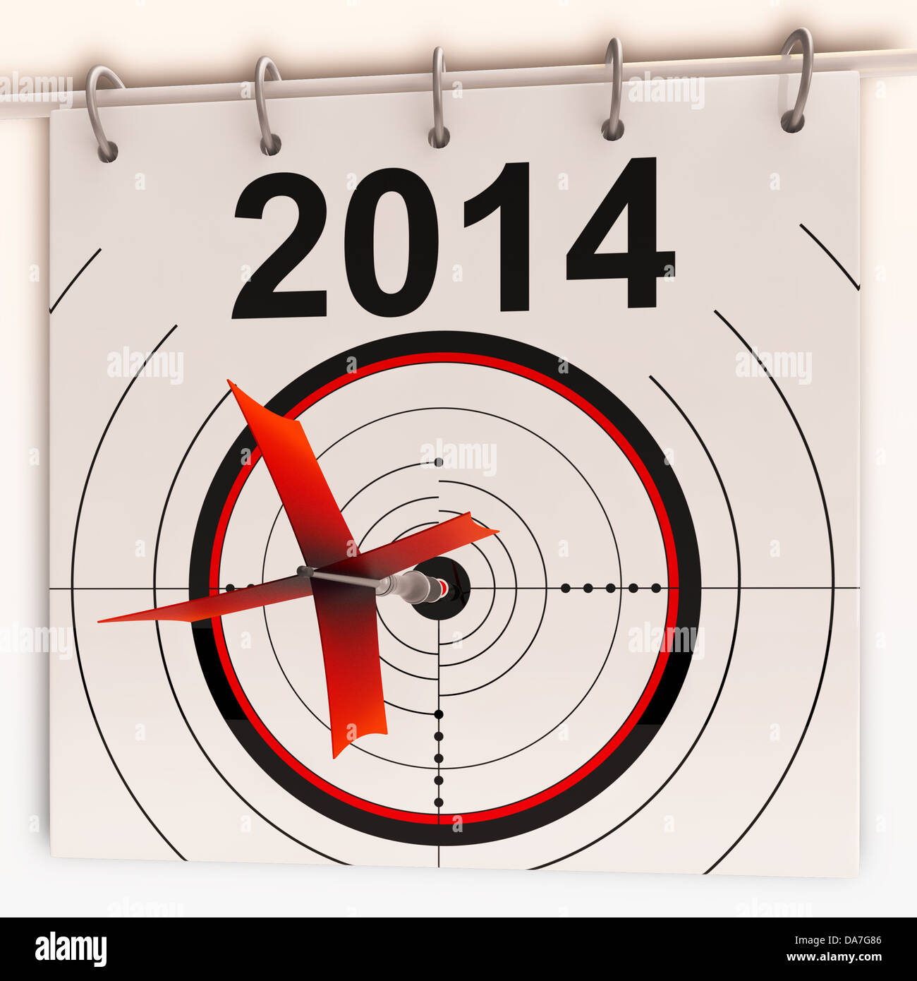 Objectif de 2014 signifiant la croissance future Projection Objectif Banque D'Images