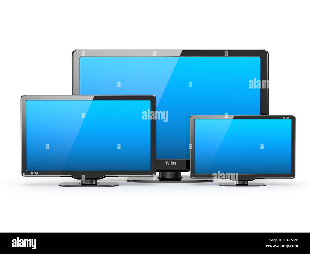 La télévision haute définition. Différentes tailles d'écran. 3d Banque D'Images