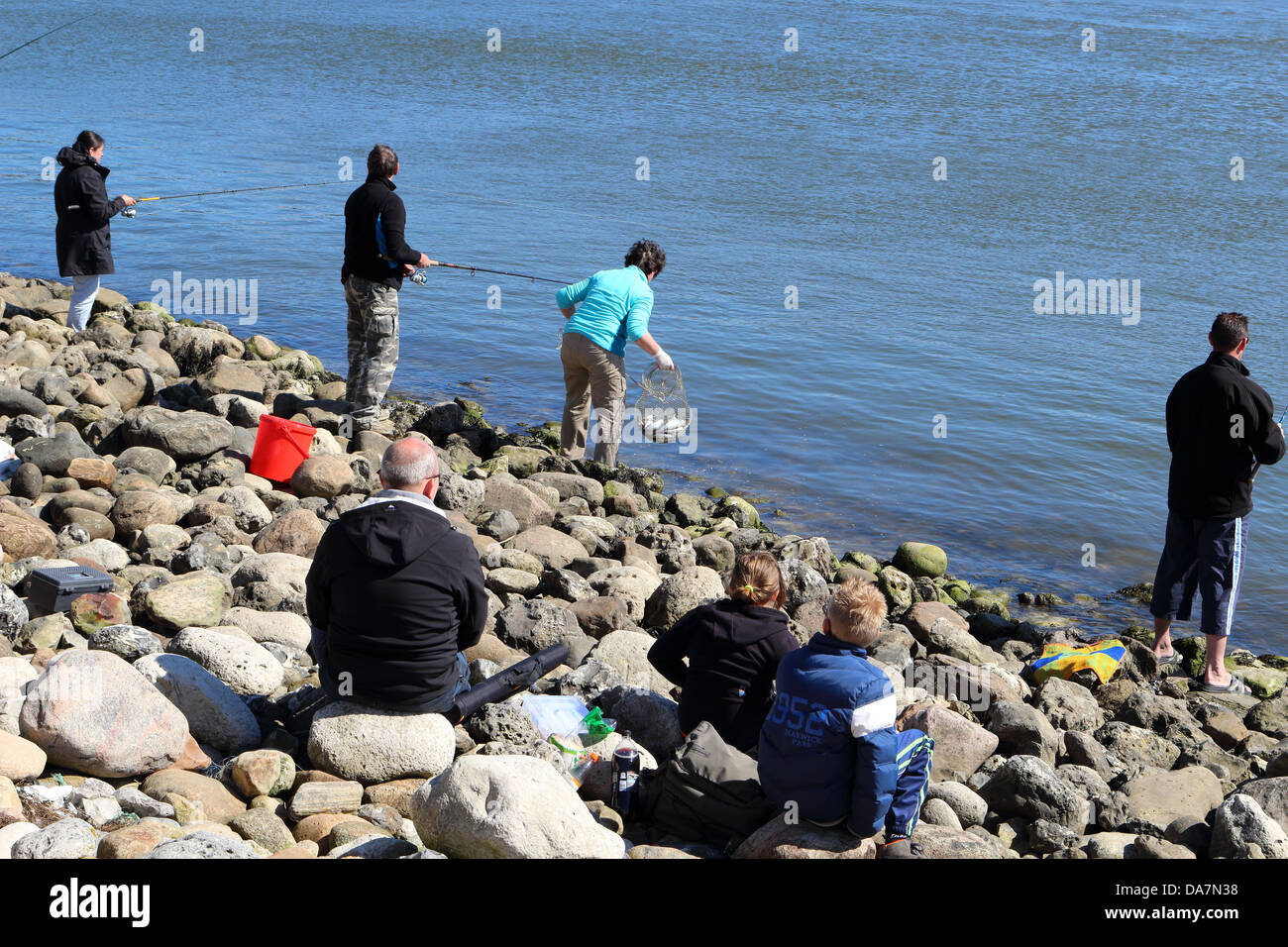 Angling HVIDE SANDE, DANEMARK Banque D'Images