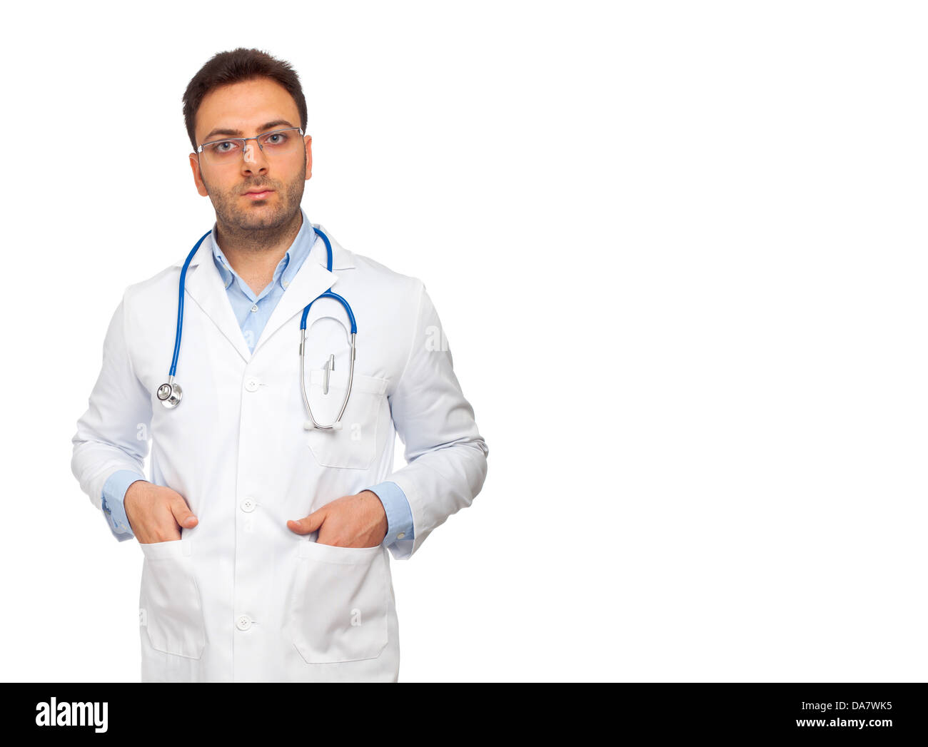 Beau jeune médecin isolated on white Banque D'Images