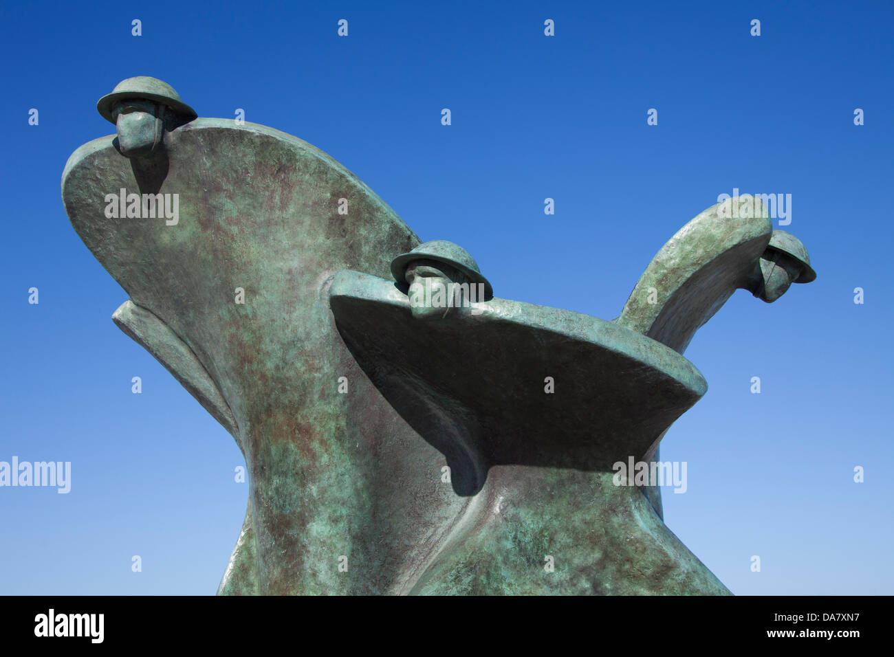 Statue sur la plage Juno Banque D'Images