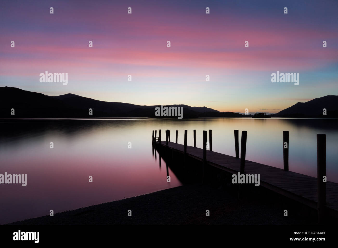 Derwentwater Coucher du Soleil Banque D'Images