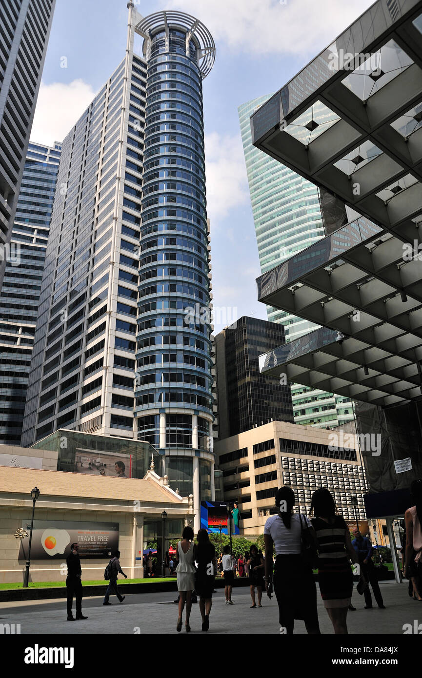 Raffles Place Central Business District Singapore Banque D'Images