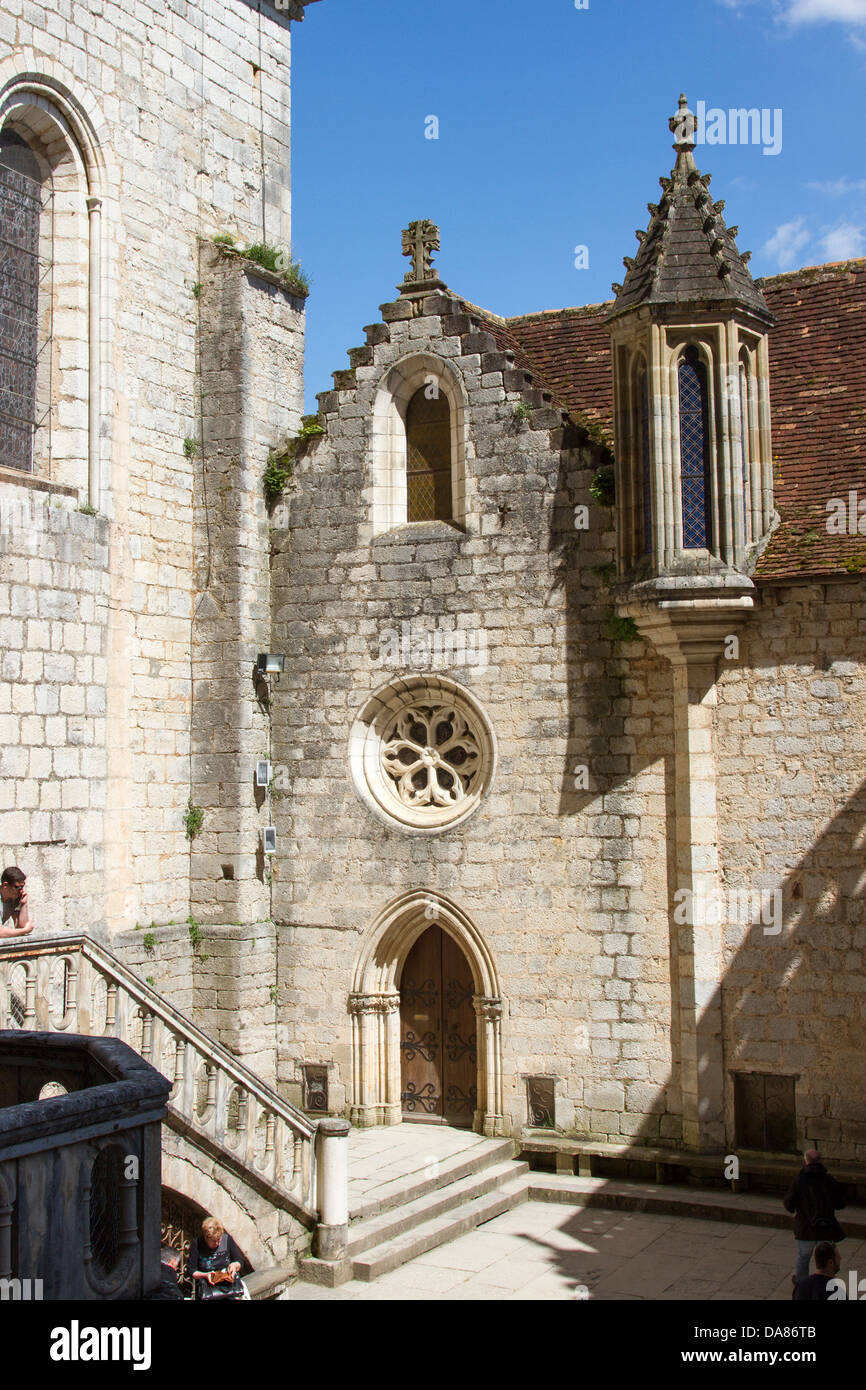 Chapelle Notre Dame de l'avant, la maison de la Madone Noire, dans Rocamdaour, France Banque D'Images