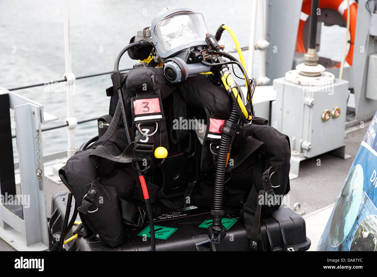 L'équipement des plongeurs de la marine britannique Banque D'Images