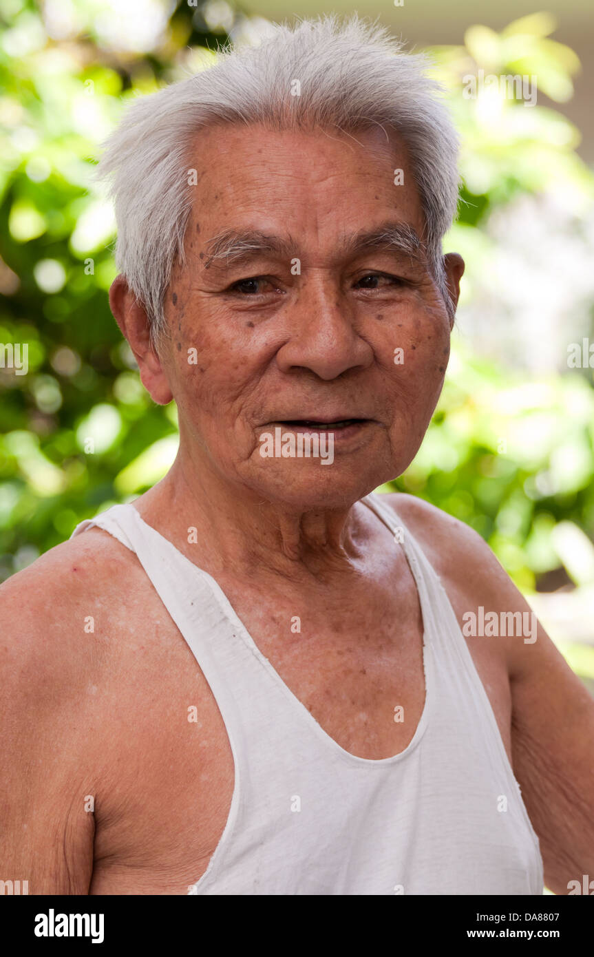 Le vieillissement - vieil homme portrait chinois Banque D'Images