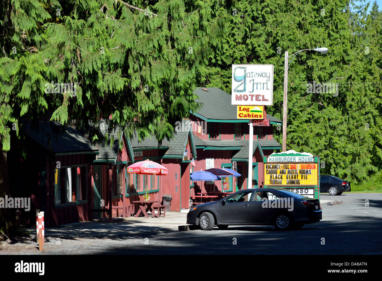 Un petit motel de bord de route. Washington, USA. Banque D'Images