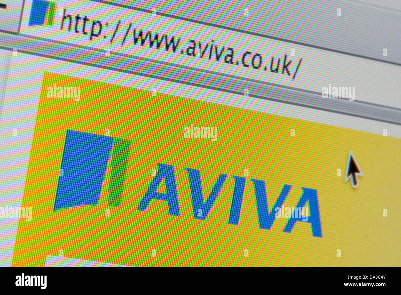 Close up of le logo d'Aviva comme vu sur son site web. (Usage éditorial uniquement : -Print, télévision, e-book et le comité éditorial du site). Banque D'Images