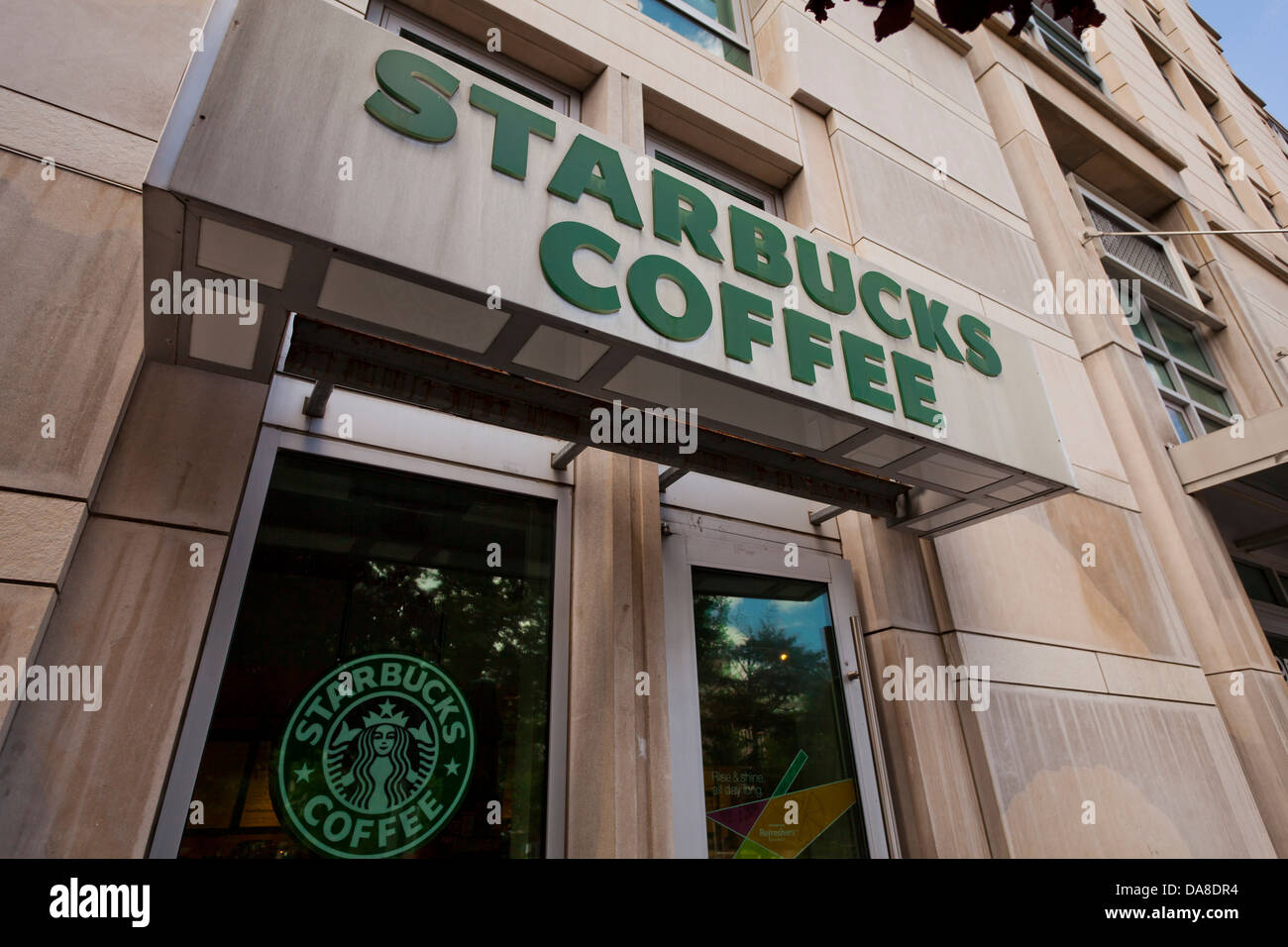 Panneau d'entrée de Starbucks - USA Banque D'Images