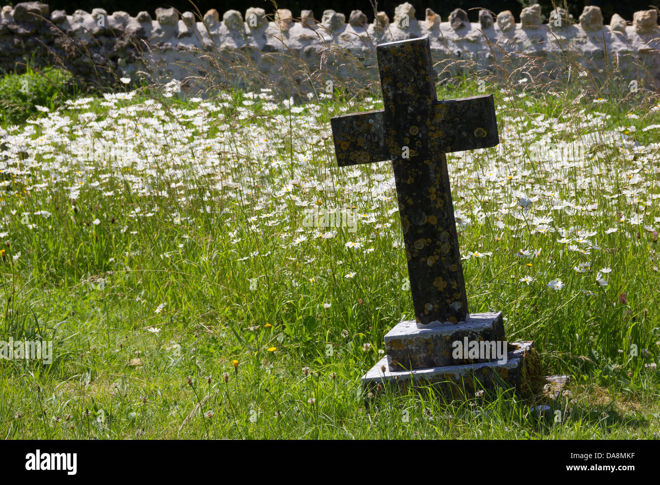 Pierre tombale dans un cimetière Banque D'Images