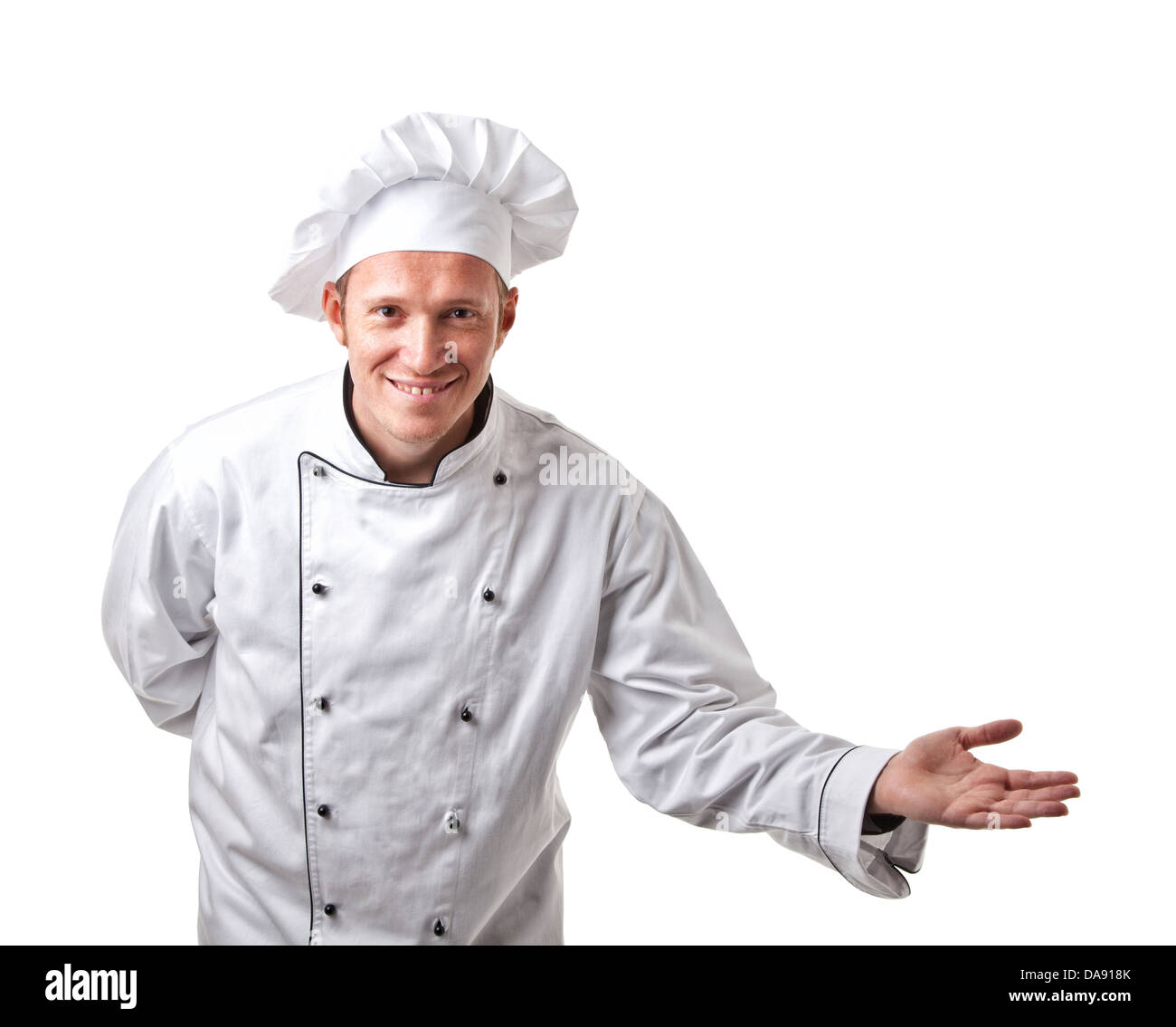 Portrait of caucasian man with uniforme chef Banque D'Images