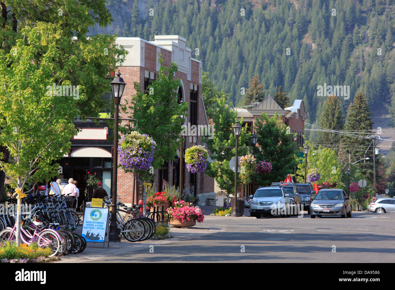 Scène de rue à Ketchum, Idaho, USA. Banque D'Images