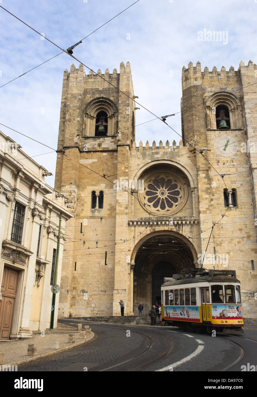 La Cathédrale Patriarcale de Sainte Marie Majeure, ou la Cathédrale de Lisbonne, Lisbonne, Portugal. Banque D'Images