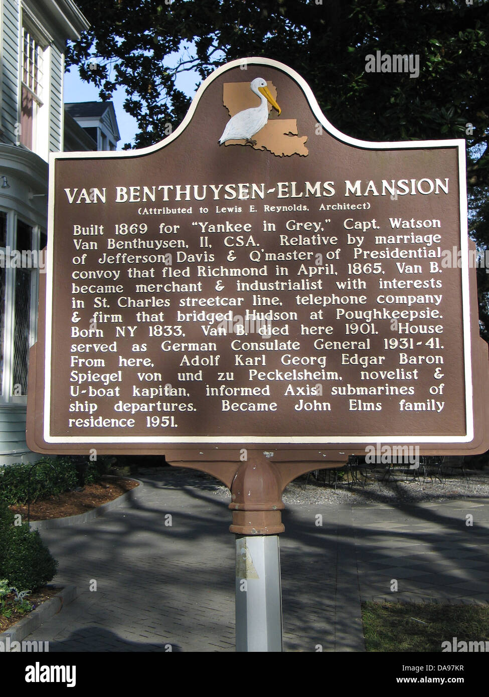 VAN BENTHUYSEN-ELMS hôtel particulier attribué à Lewis E. Reynolds, architecte construit en 1869 pour 'yankee' gris, le capitaine Watson Van Benth Banque D'Images