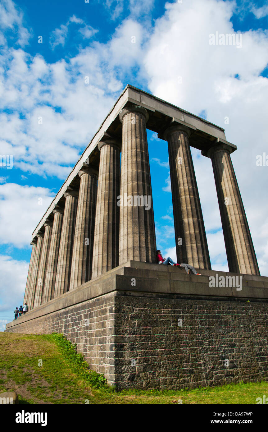 Le Monument National sur Calton Hill central Edimbourg Ecosse Grande-Bretagne Angleterre Europe Banque D'Images