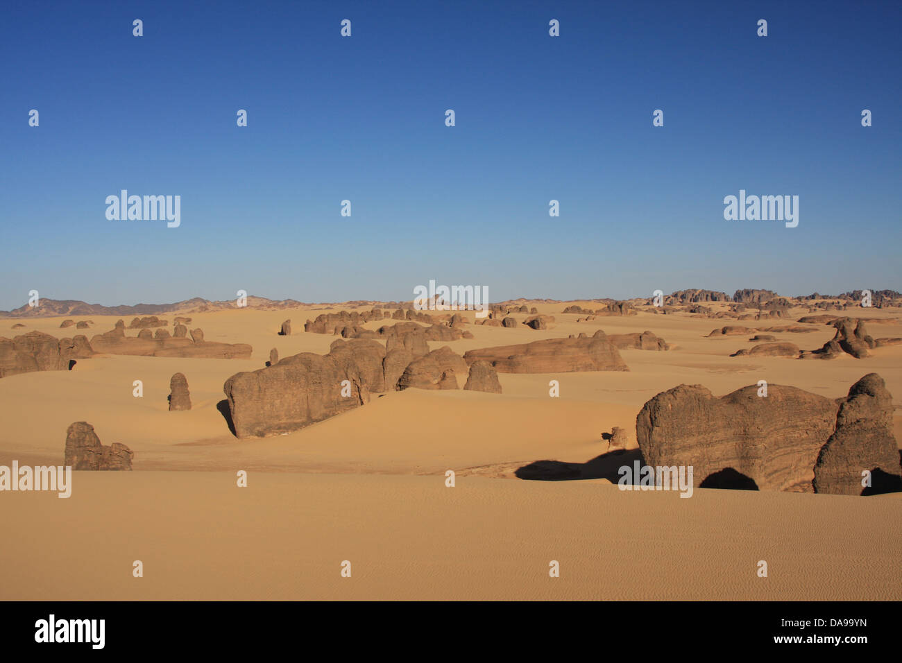 L'Algérie, Afrique, Afrique du Nord, désert, désert de sable, Sahara, Tamanrasset, le Hoggar, Ahaggar, rock, rock formation, Tassili du Hogga Banque D'Images