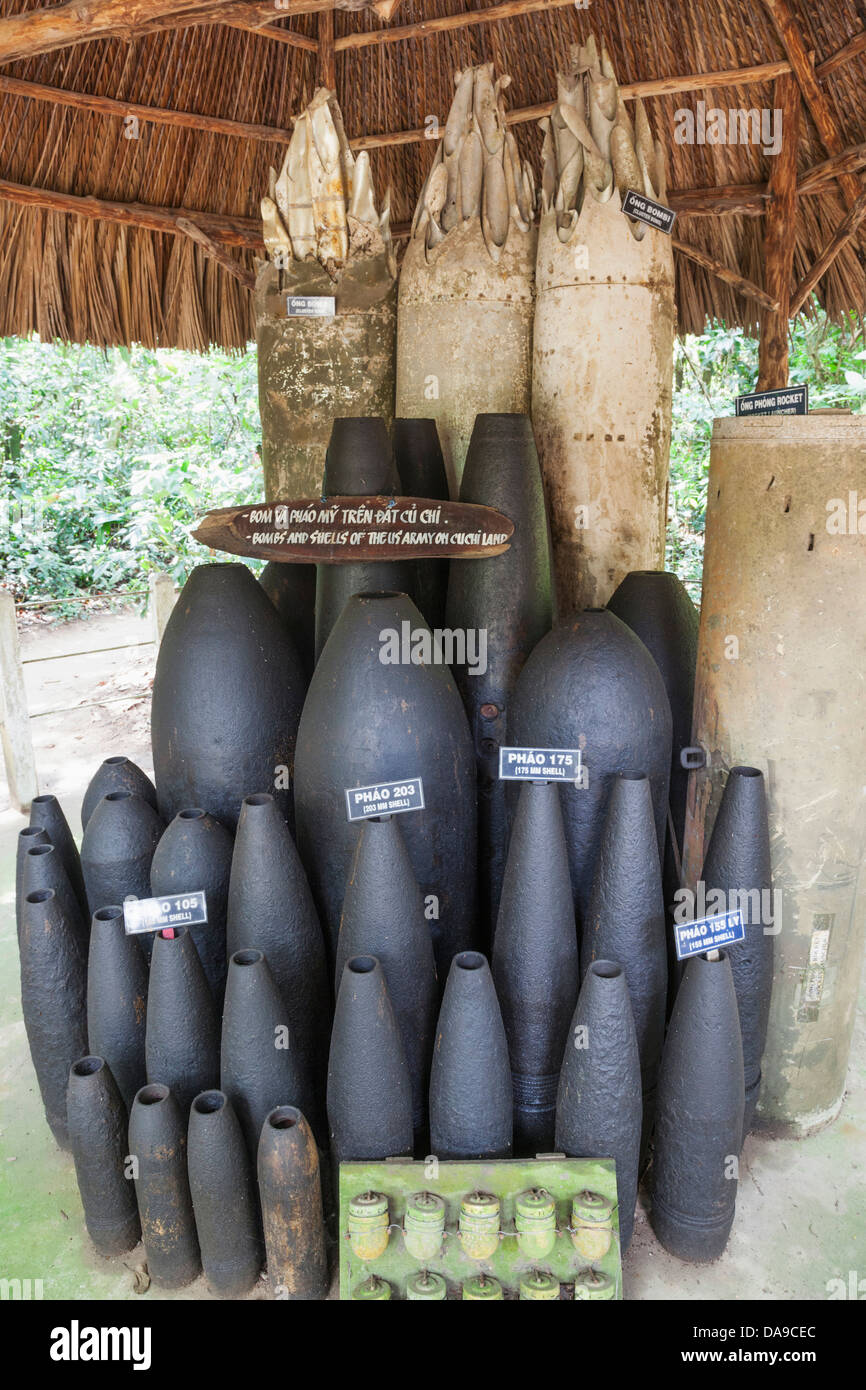 L'Asie, Vietnam, Ho Chi Minh, Ho Chi Minh Ville, ville, Ho Chi Minh Ville, Saigon, Cu Chi, les Tunnels de Cu Chi, guerre du Vietnam, la guerre, les munitions, les bombes Banque D'Images