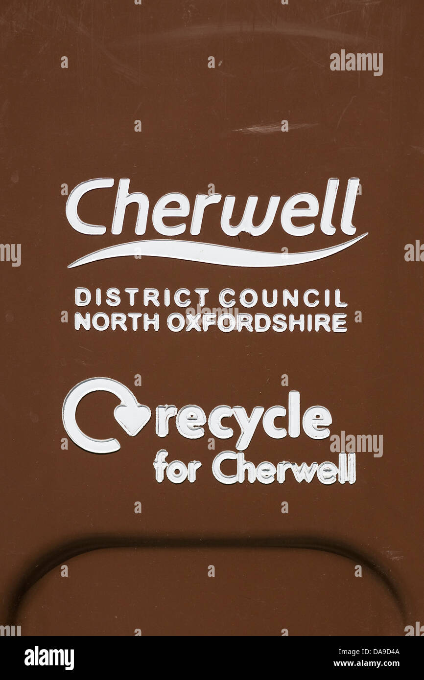 Cherwell District Council recycling bin Banque D'Images