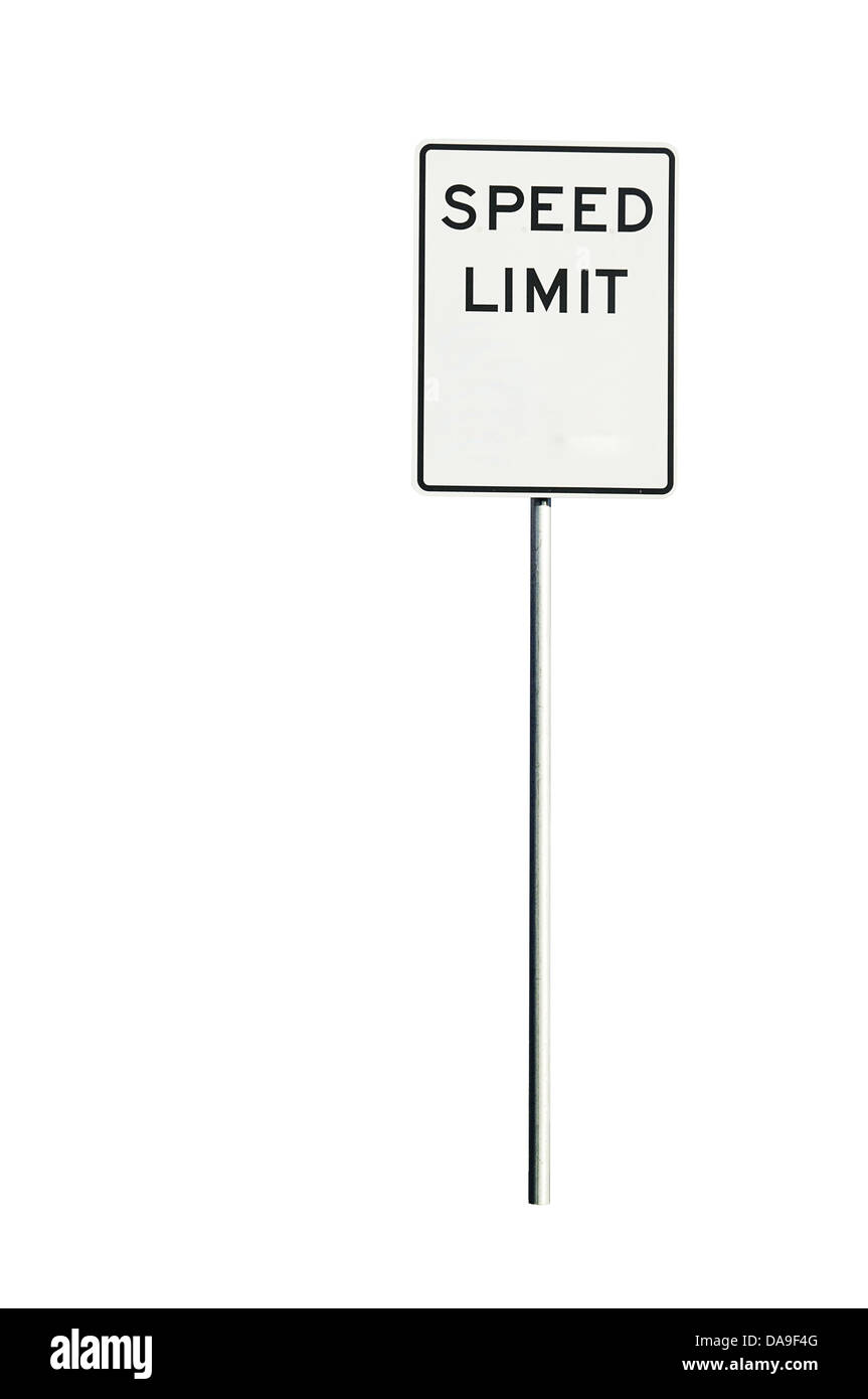 USA vitesse limite signe avec zone vide pour ajouter votre propre vitesse, isolé sur un fond blanc avec un chemin de détourage Banque D'Images