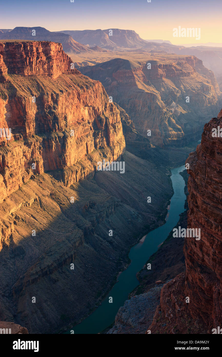 Coucher de soleil au Grand Canyon North Rim N.P avec la vue de Toroweap, Arizona, USA Banque D'Images