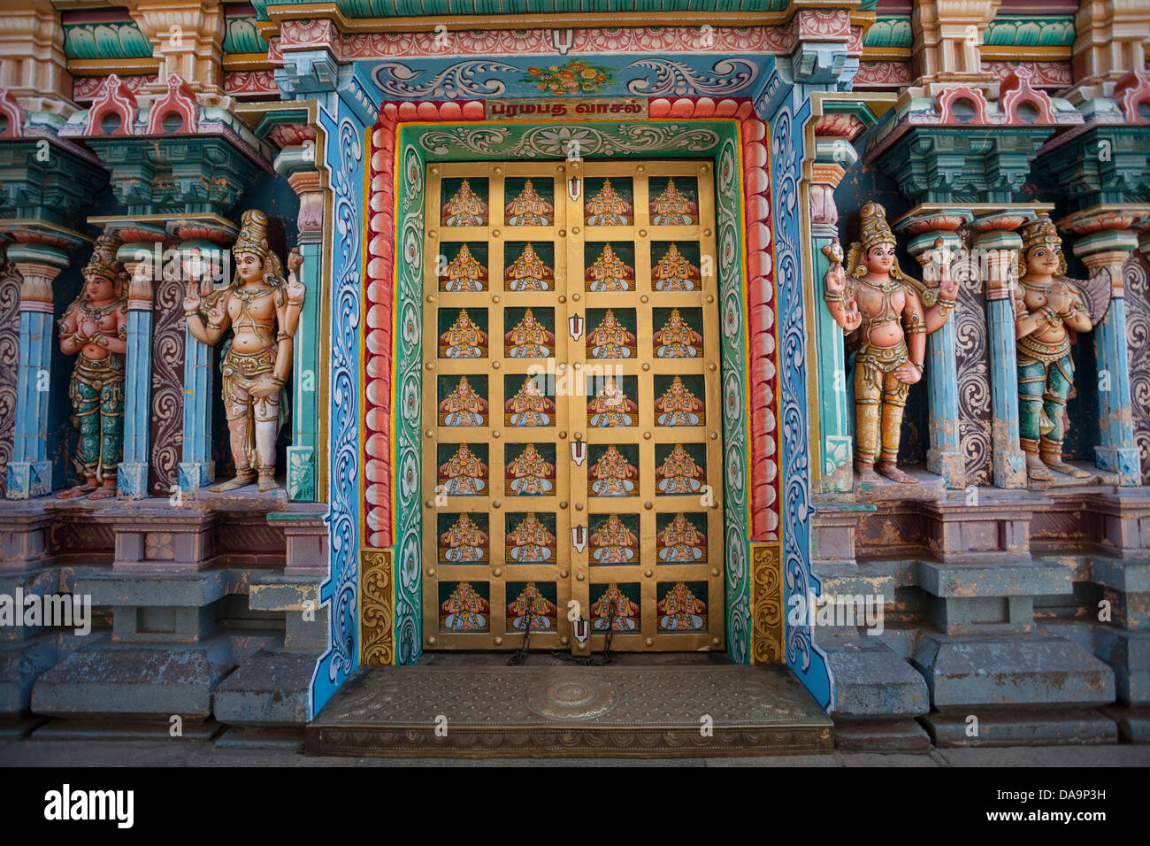 L'Inde, l'Inde, Asie, Tamil Nadu, Srirangan, athashwami, Temple, Srirangan, Tiruchirappali, Trinchi, art, colorée, Dravidi Banque D'Images