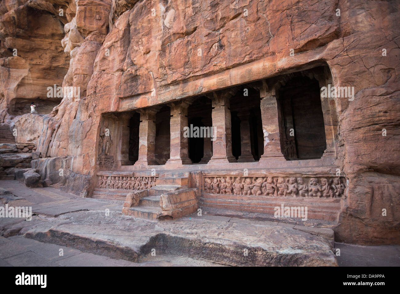 L'Inde, l'Inde, Asie, Karnataka, Badami, grottes, architecture, ville, porte, dravidiennes, vieux, rock, pierre, pierre détachée, touristique, Banque D'Images