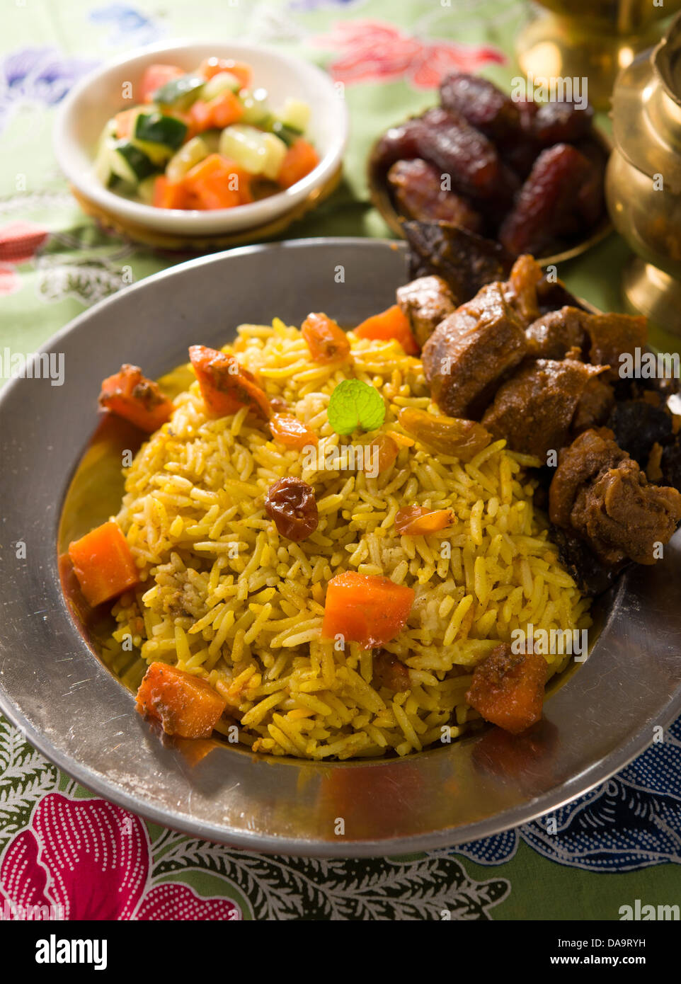 Riz, aliments arabes ramadan dans Moyen-Orient habituellement servi avec lamb tandoor Banque D'Images