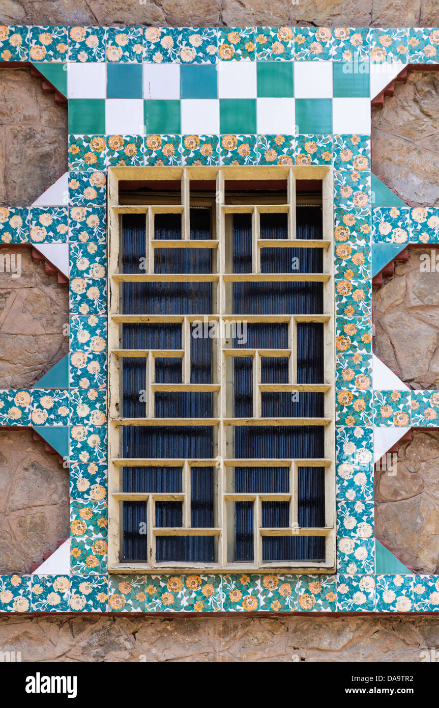 Casa Vicens, chef-d'œuvre moderniste par Antoni Gaudi. Barcelone, Espagne. Banque D'Images