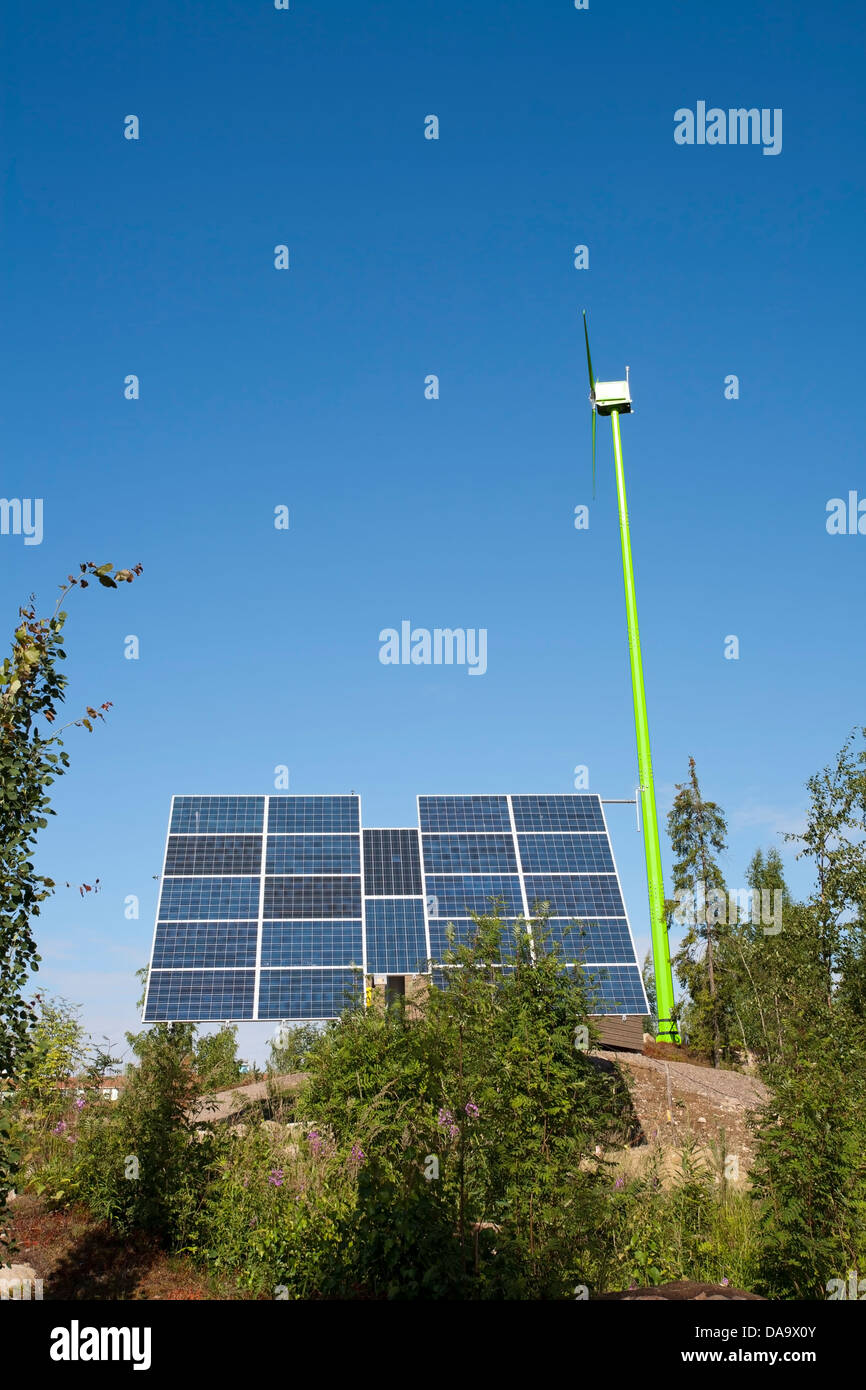 Panneaux solaires pour la production d'électricité, Lappeenranta FINLANDE Banque D'Images