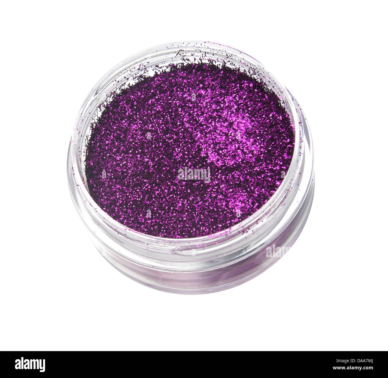 Pot de purple glitter cut sur un fond blanc Banque D'Images