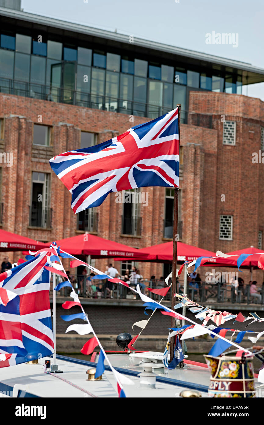 Stratford Upon Avon River festival Union Jack 2013 Banque D'Images