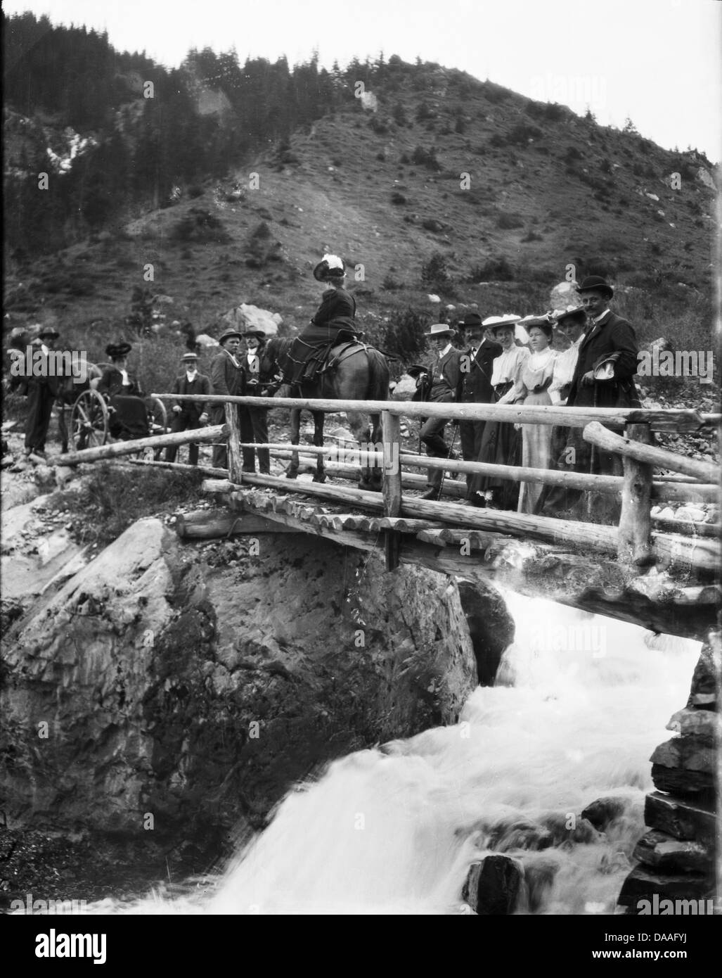 La Suisse, l'Europe, le canton de Berne, Oberland Bernois, Wengen, tourisme, historique, noir et blanc, cheval, transport, Jungfrau reg Banque D'Images