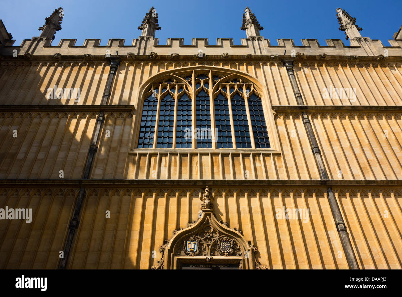 Murs de la Divinity School de la Bodleian Library, Oxford, début de matinée de printemps 2 Banque D'Images