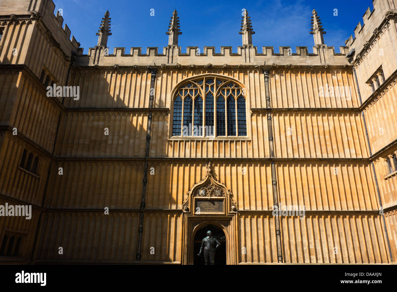 Murs de la Divinity School de la Bodleian Library, Oxford, début de matinée de printemps 1 Banque D'Images