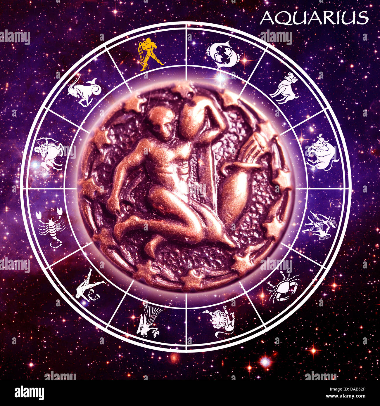 Signe astrologique du Verseau Banque D'Images